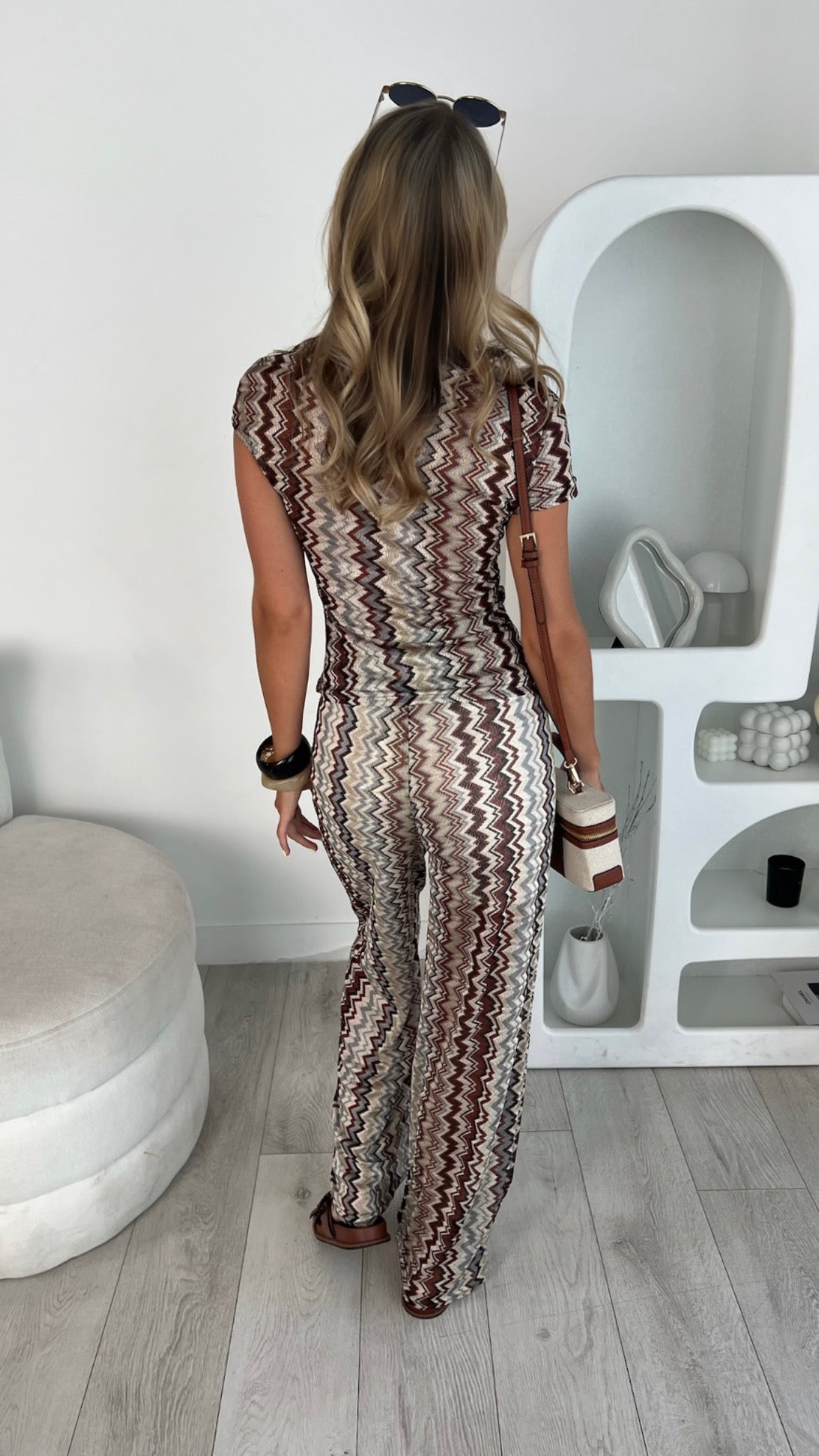 Coco Zigzag co-ord in Coffee